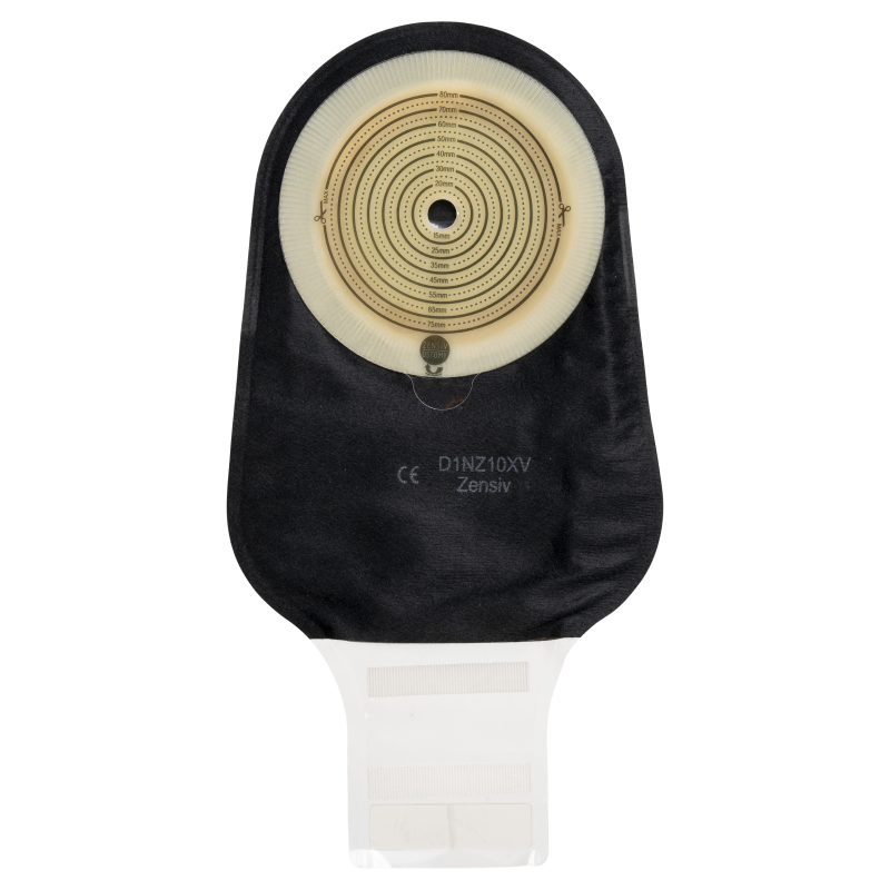 D1NZ10XV Калоприймач ЗенСів однокомпонентний, ЧОРНИЙ, відкритий з оглядовим вікном, з фільтром, отвір для вирізання 10-80 (mm) мм